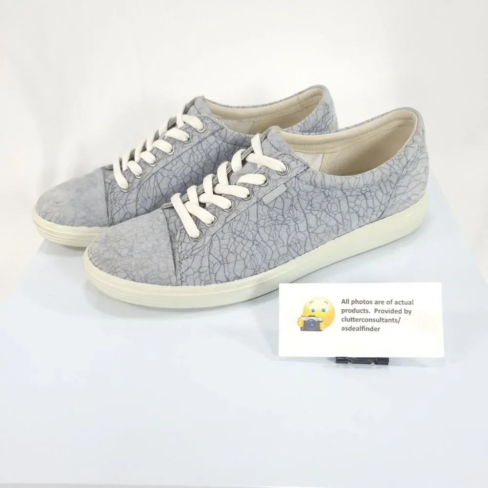 Ecco Casual Lace Up Outdoor Sneaker Shoe Womens Size 10 Gray White